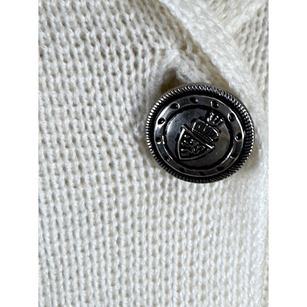 Jason Maxwell Vintage 90s Cream Knit Blazer Cardigan Grandpa Core Old Money L - Picture 4 of 15
